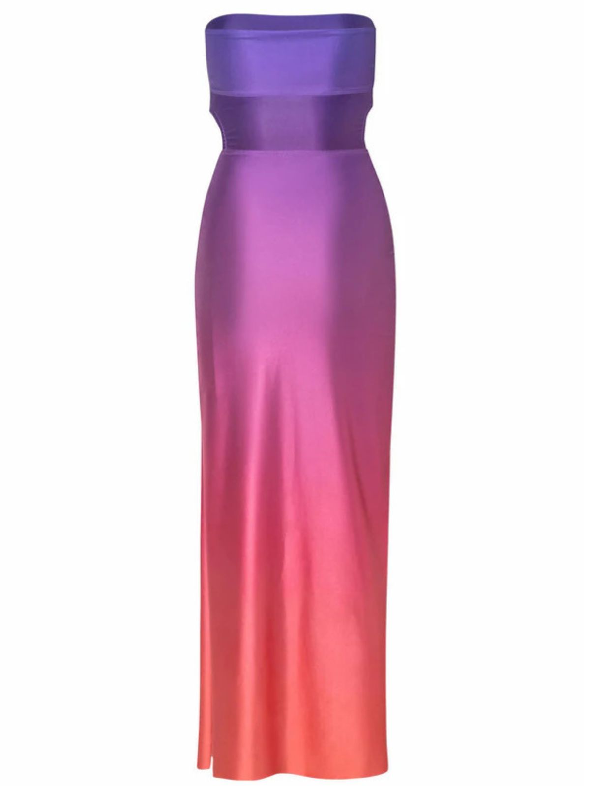 Judie Strapless Ombre Split Midi Dress