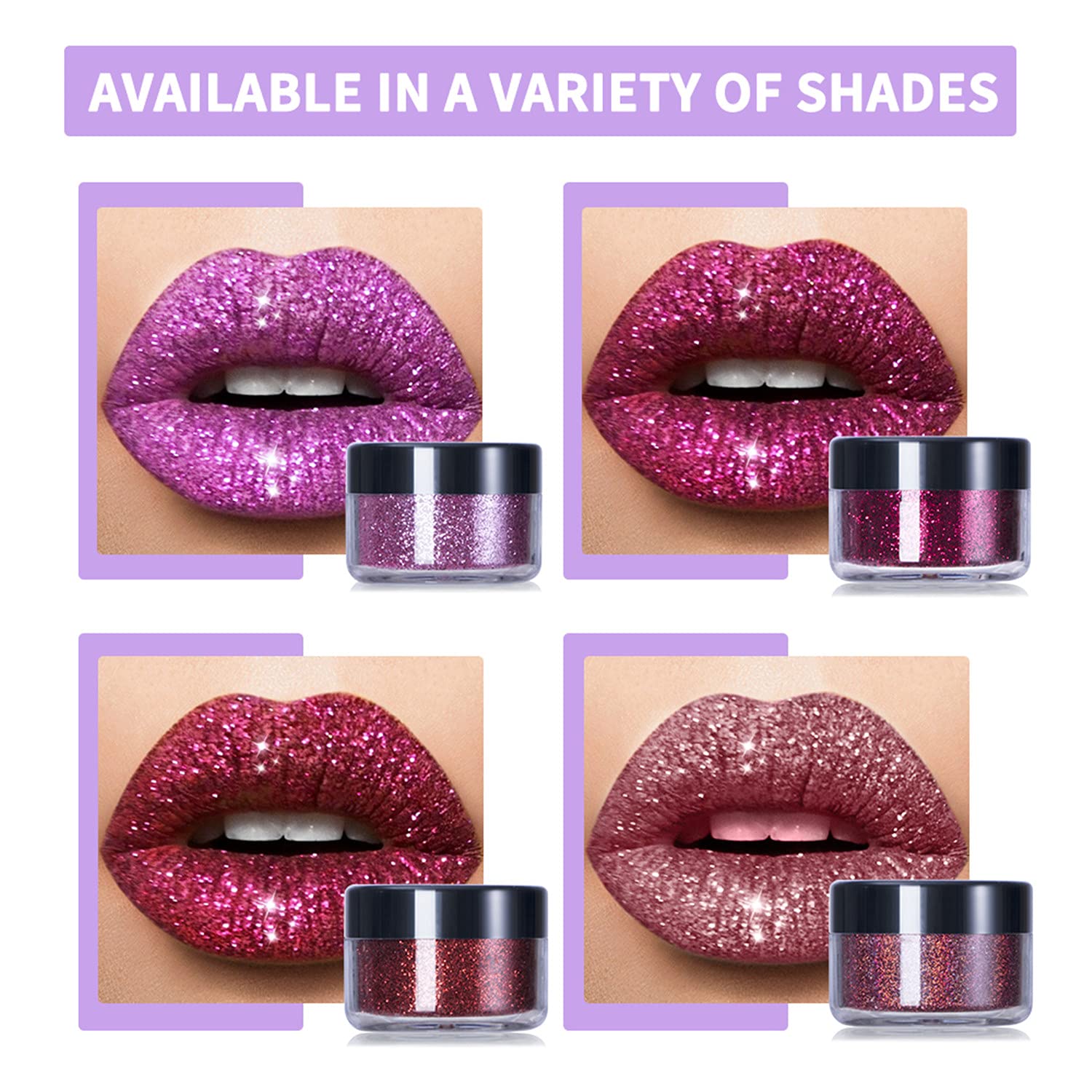 MAEPEOR Glitter Lips Smudgeproof and Longlasting Glitter Lip Kit