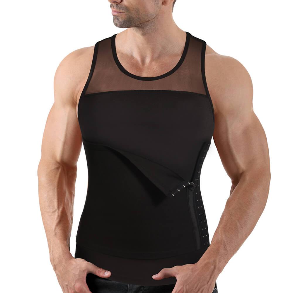 Black Compress Abdomen Vest Shaper Undershirt - Nebility