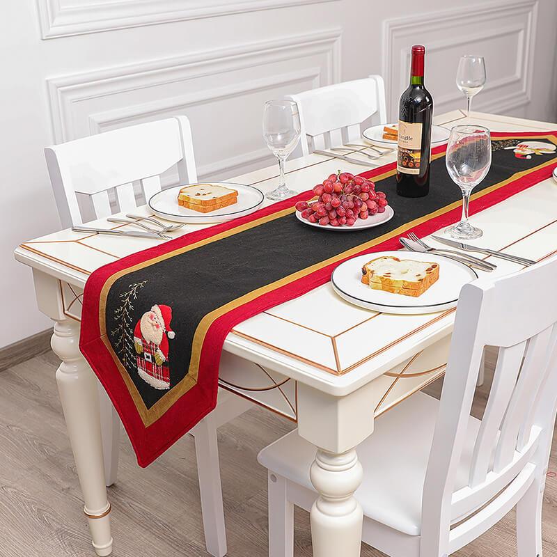 Christmas Table Runner Santa Claus Tablecloth  Table Decorations for Xmas Wedding Party