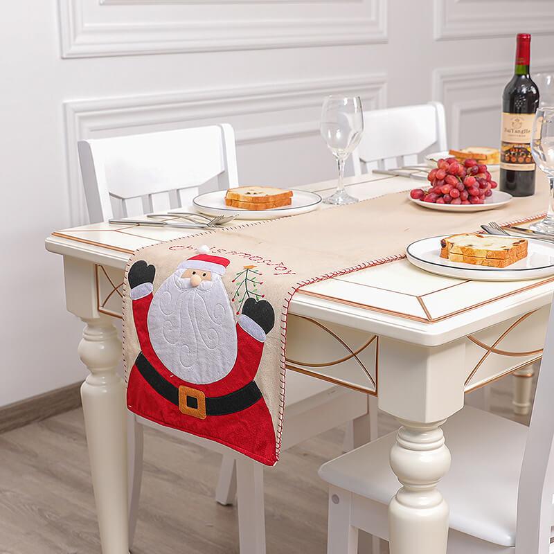 Cute Santa Tablecloth Table Decorations Winter Home Decor