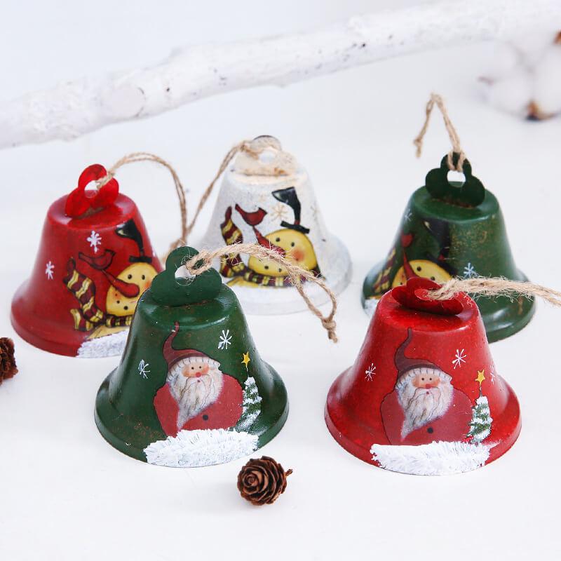 6-Piece Metal Christmas Bell Decoration, Holiday Party Christmas Tree Decoration