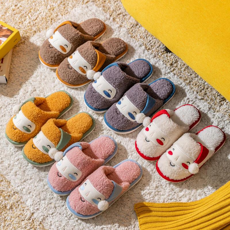 Hot Sale Christmas Anti-slip Cotton Couple Slippers