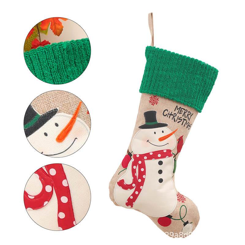 Snowman and Santa Claus Cute Christmas Socks Candy Pockets, Christmas Decorations Party Decorations