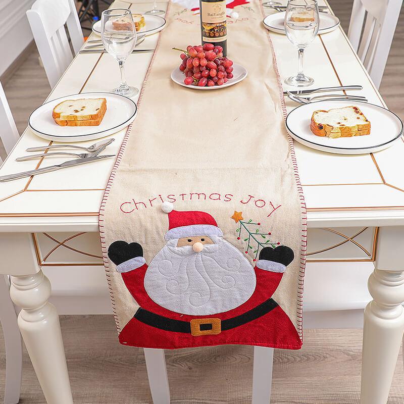 Cute Santa Tablecloth Table Decorations Winter Home Decor