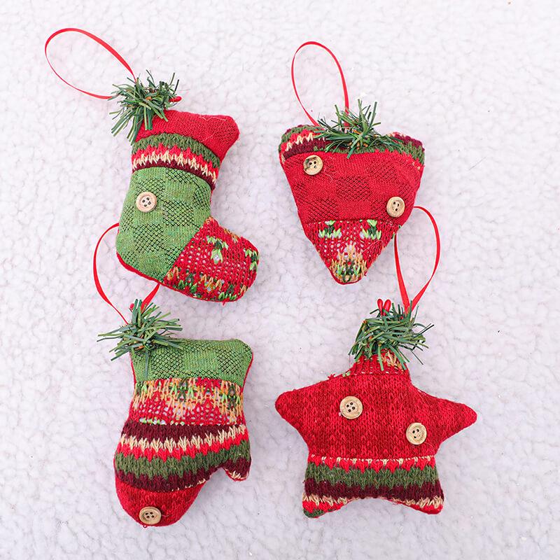 6 Pcs Lovely Creative Christmas Tree Pendant Holiday Party Decoration