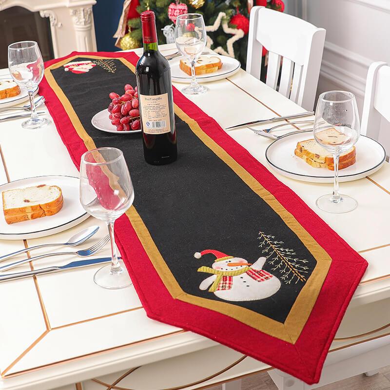 Christmas Table Runner Santa Claus Tablecloth  Table Decorations for Xmas Wedding Party