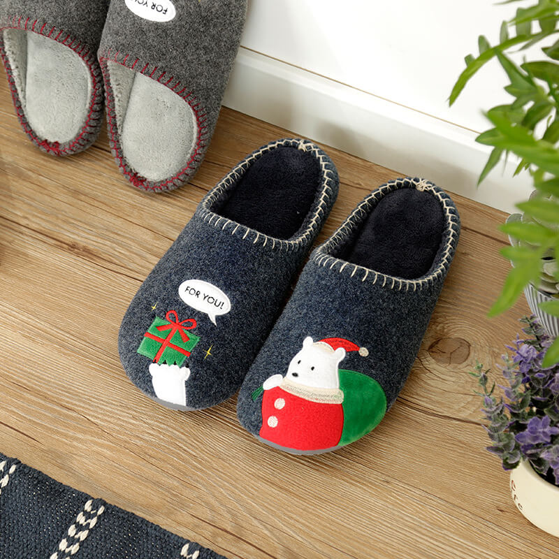 Christmas Gift Couple Home-use Warm Slippers