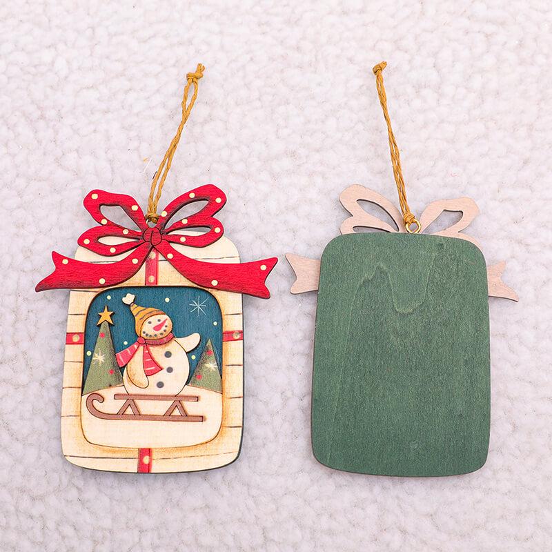 Santa Claus and Snowman Two-piece Pendant Christmas Decoration