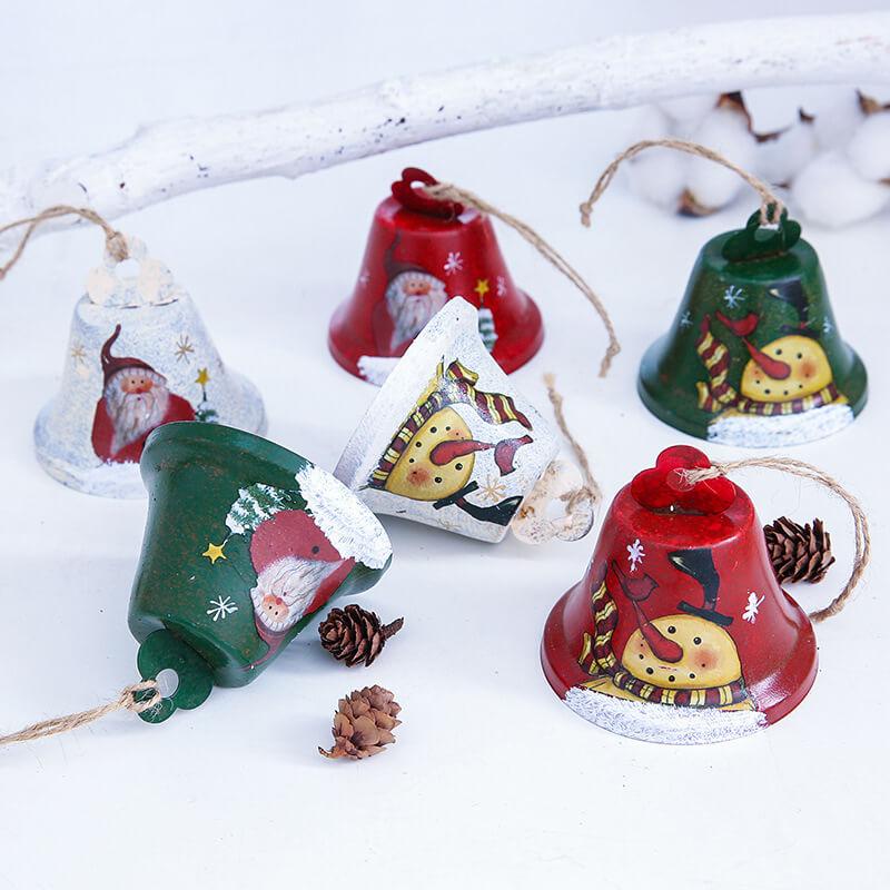 6-Piece Metal Christmas Bell Decoration, Holiday Party Christmas Tree Decoration