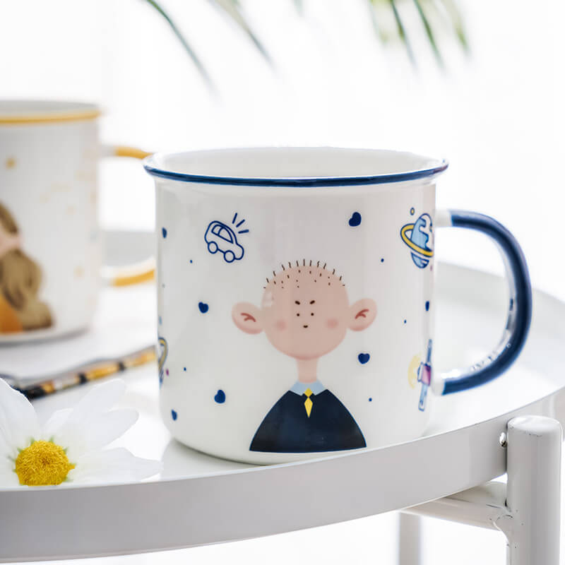 Cute Couple Hand Drawn Cartoon Mug