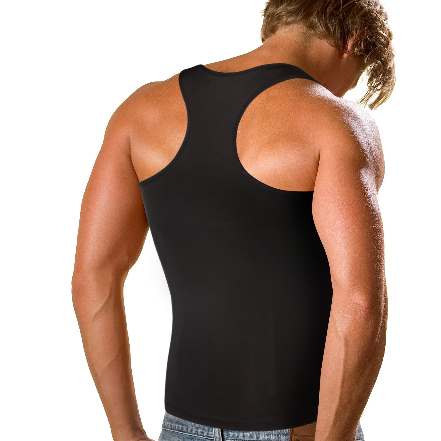 Black Compress Abdomen Vest Shaper Undershirt - Nebility