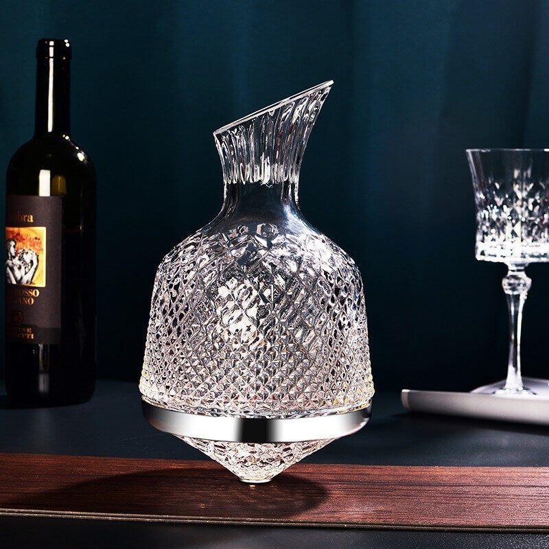 360° Rotatable Luxury Decanter Spinning Wine Carafes