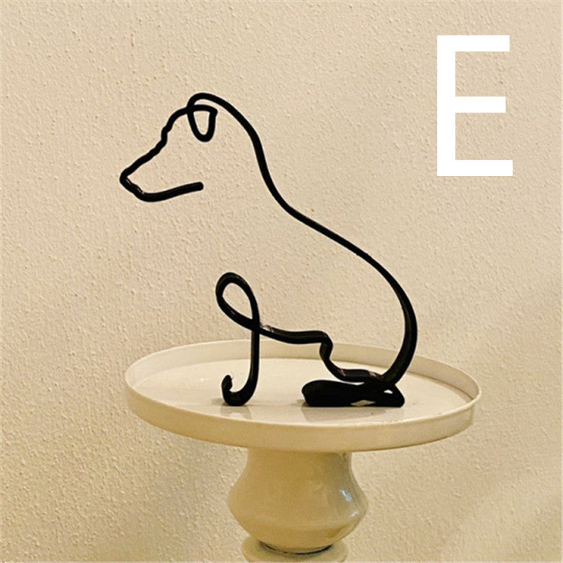 Dog Abstract Metal Art Sculpture Handmade Decoration