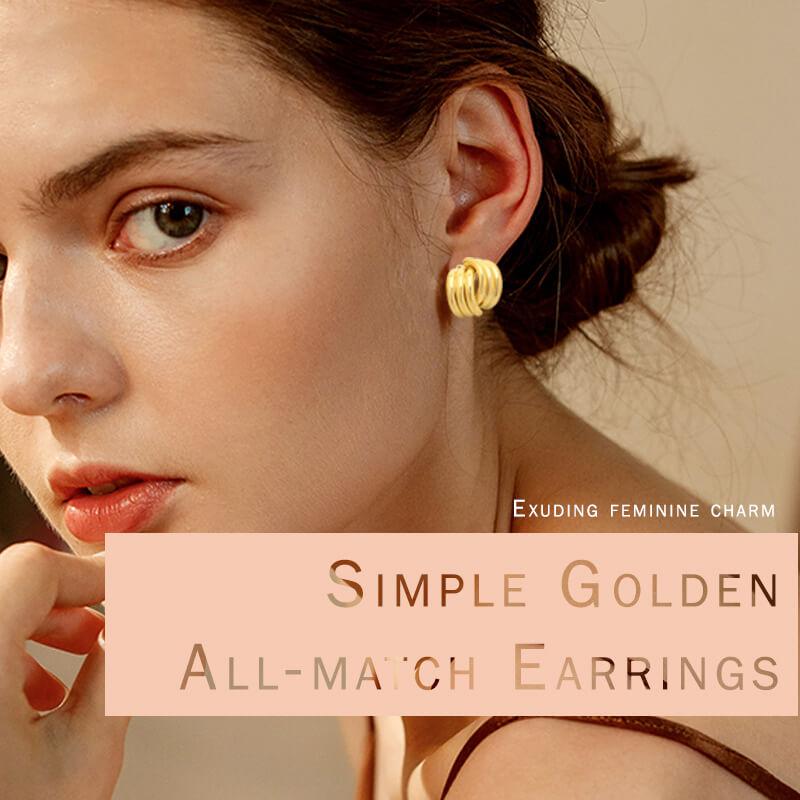 Simple Golden All-match Earrings