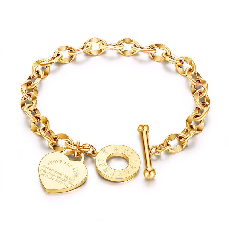 Love Heart Charm Bracelet for Women Girls