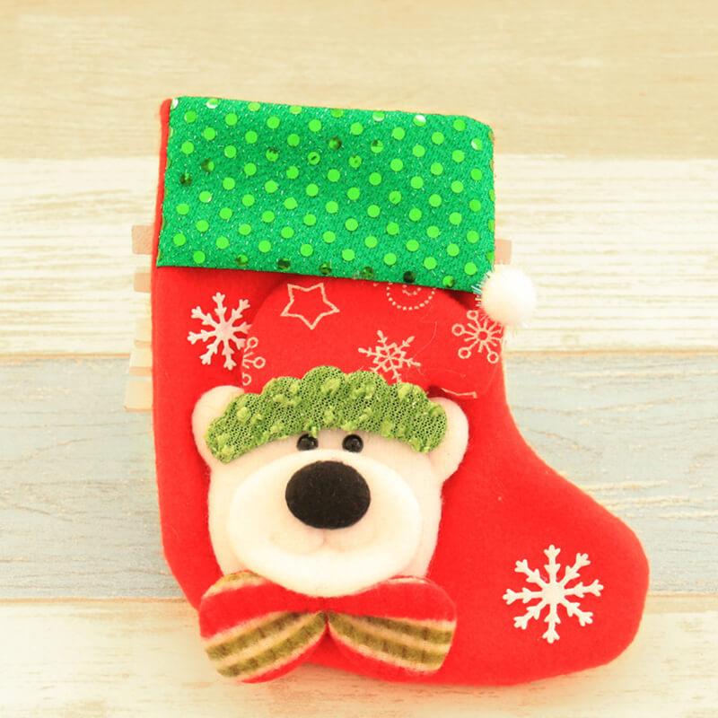 12 Pcs Christmas Stockings Set Small Xmas Stockings Xmas Fireplace Hanging Stocking Party Gift Bag Candy Bag