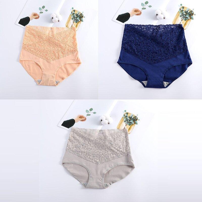 High Waist Underwear Women Cotton Lace Panties