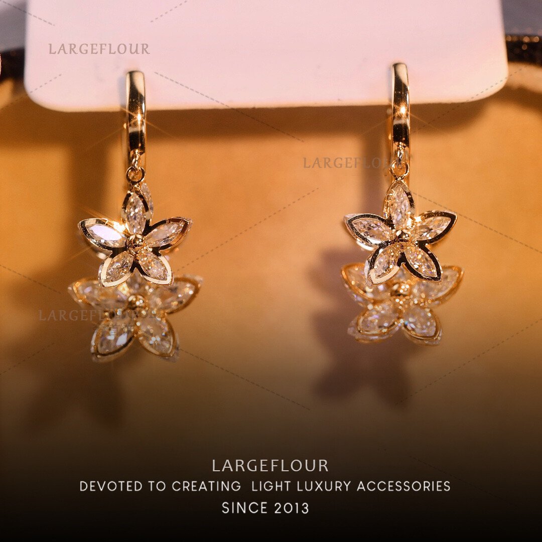 Star Charm Hoop Earrings