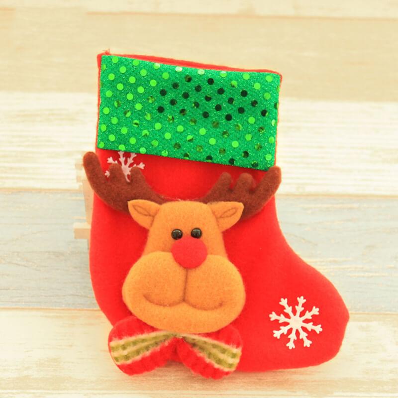 12 Pcs Christmas Stockings Set Small Xmas Stockings Xmas Fireplace Hanging Stocking Party Gift Bag Candy Bag