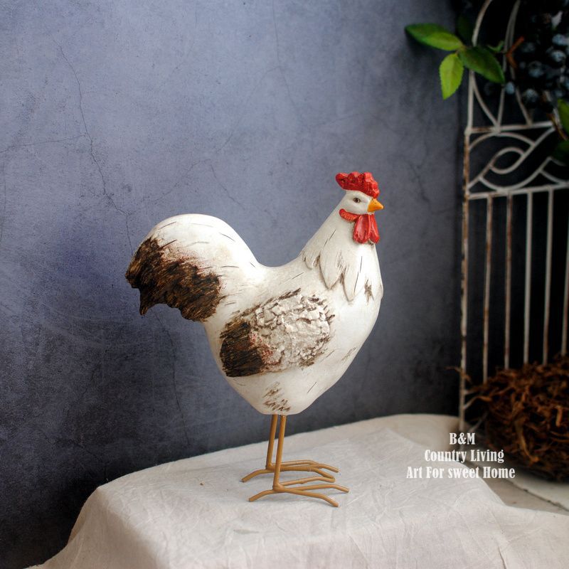 Rural pastoral retro style cockerel home garden garden resin landscaping decoration ornaments