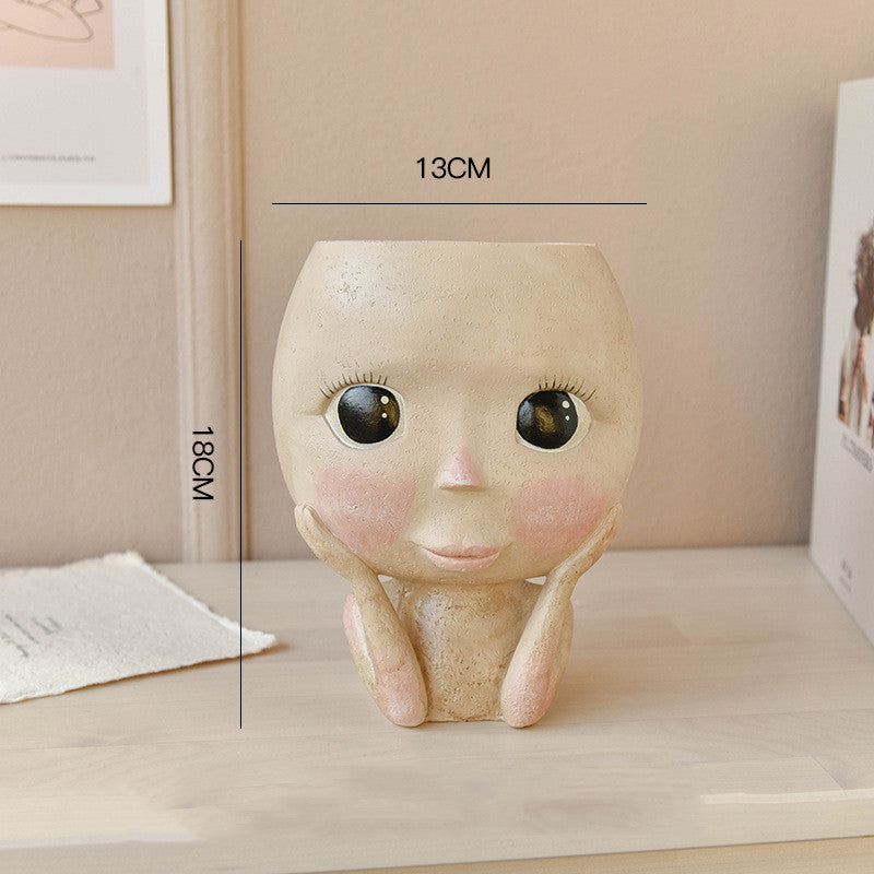 Cute Face Handmade Flower Planter