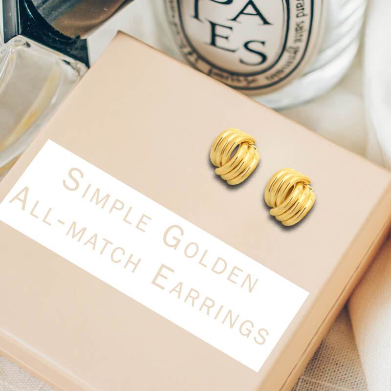 Simple Golden All-match Earrings