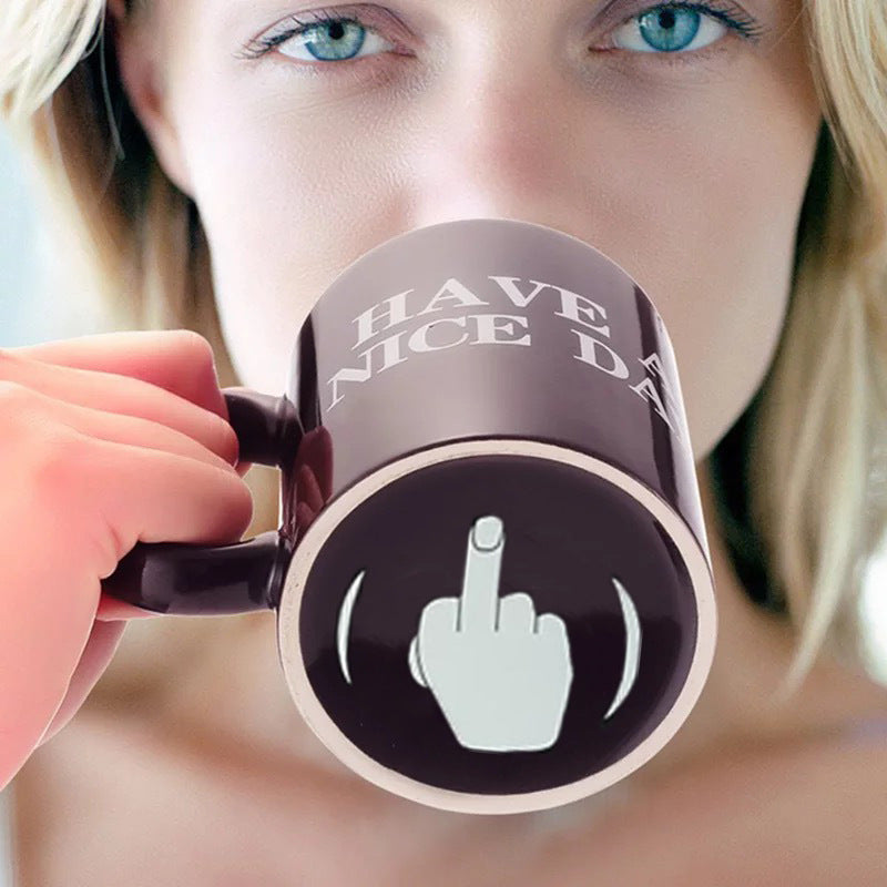 Creative Have a Nice Day Fuck Finger Coffee Mug