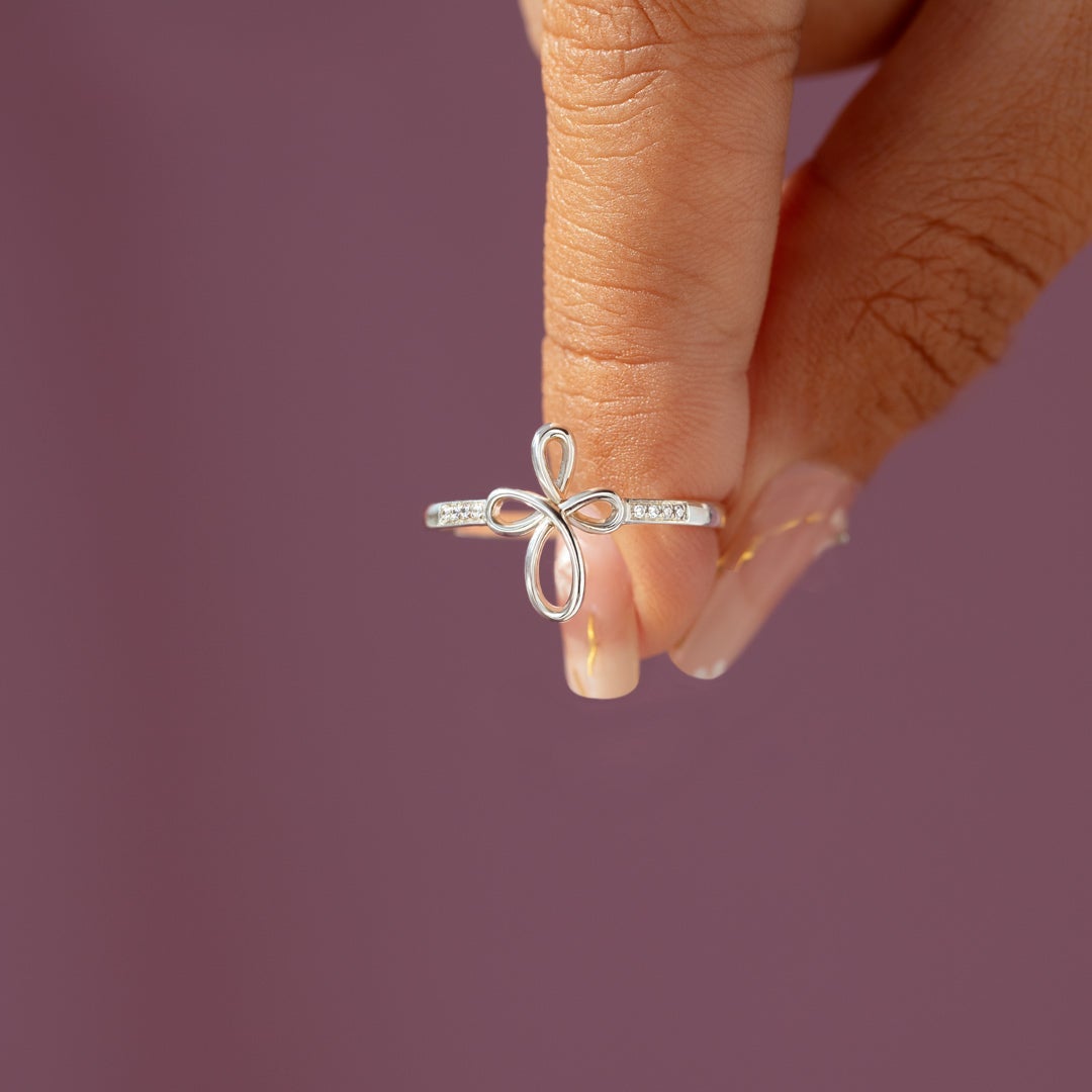 Godmother & Goddaughter Infinity Cross Ring