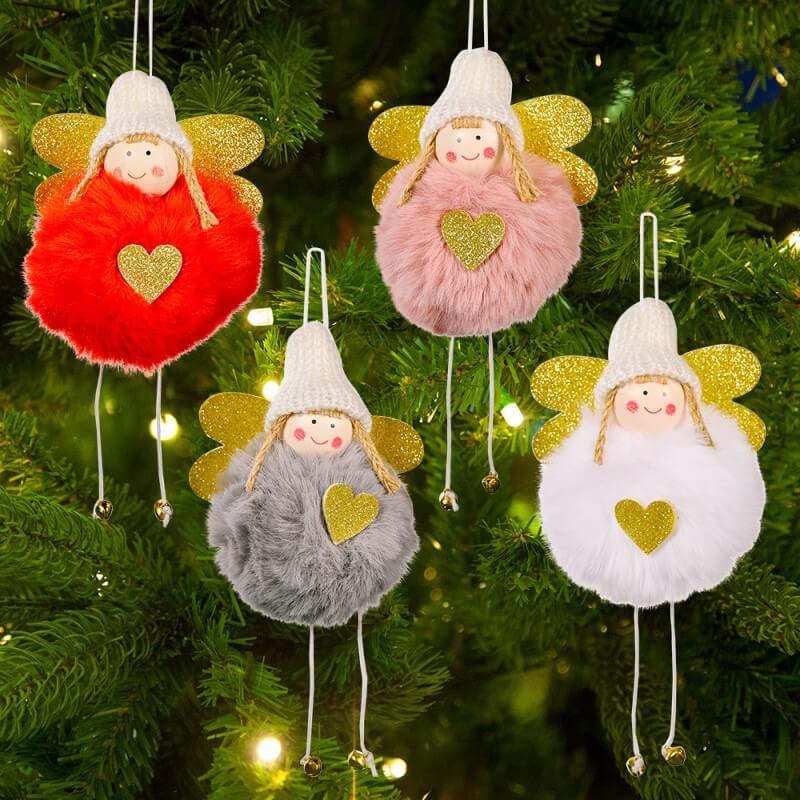 Christmas Decoration Christmas Golden Wings Small Bells Angel Girl Christmas Tree Hanging