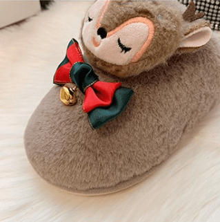 Cute Slippers Winter Warm Cartoon Animals Slippers Slip on Plush House Shoes for Women Christmas