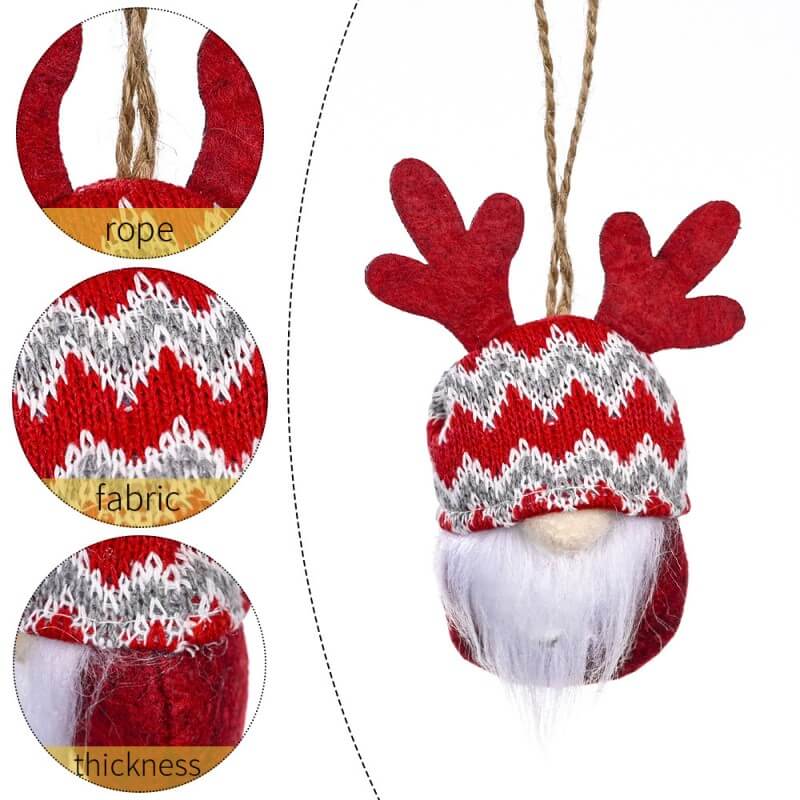 5 Pieces Christmas Knitted Antlers Gnomes Ornaments Decoration Faceless Doll Christmas Tree Decoration