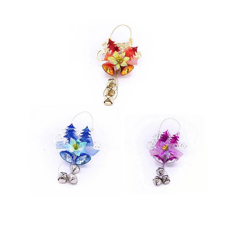 3-piece Set Christmas Decoration with Bow Bells For Festivals and Parties