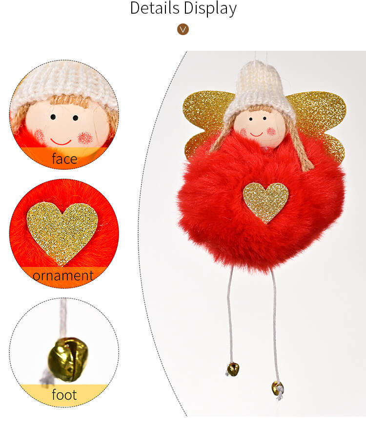 Christmas Decoration Christmas Golden Wings Small Bells Angel Girl Christmas Tree Hanging