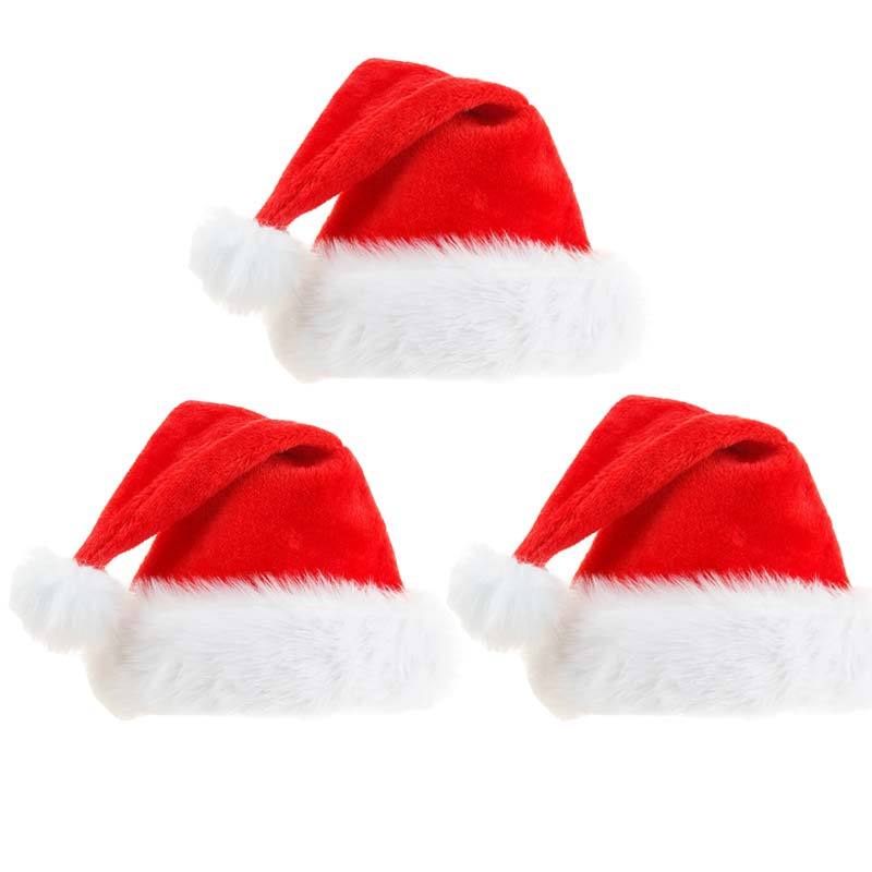 Santa Hat Adult Christmas Hat, Unisex Santa Claus Hat Xmas Holiday Hat  for Christmas New Year Festive Party Supply