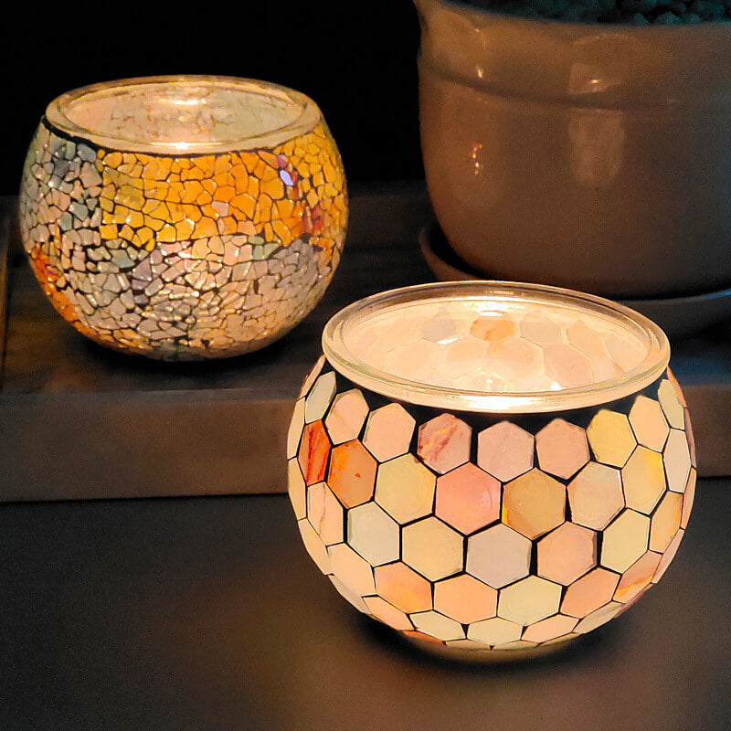 Romantic Handmade Mosaic Glass Candle Holders Decorative Household Ornaments Candle Holders