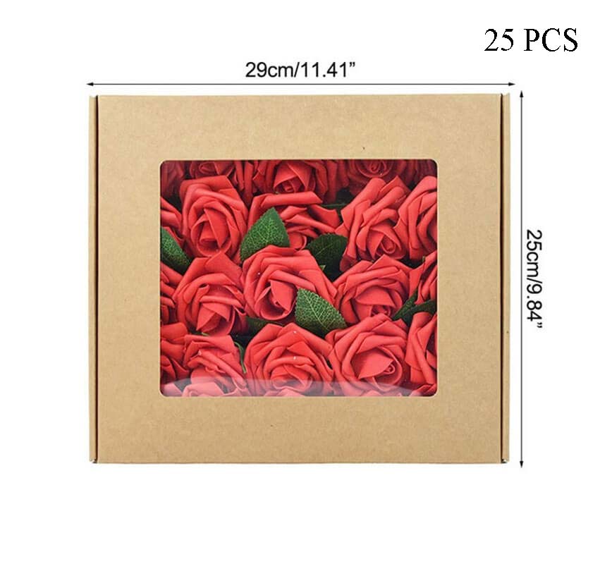 25pcs Artificial Foam Roses Decoration DIY for Wedding Bridal Bouquet Centerpieces