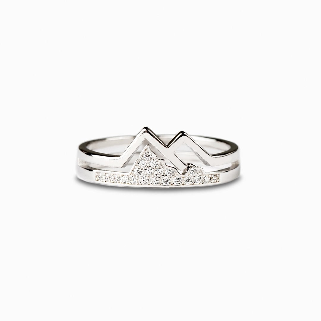 Daughter Faith Moves Mountains Pavé Mountain Ring