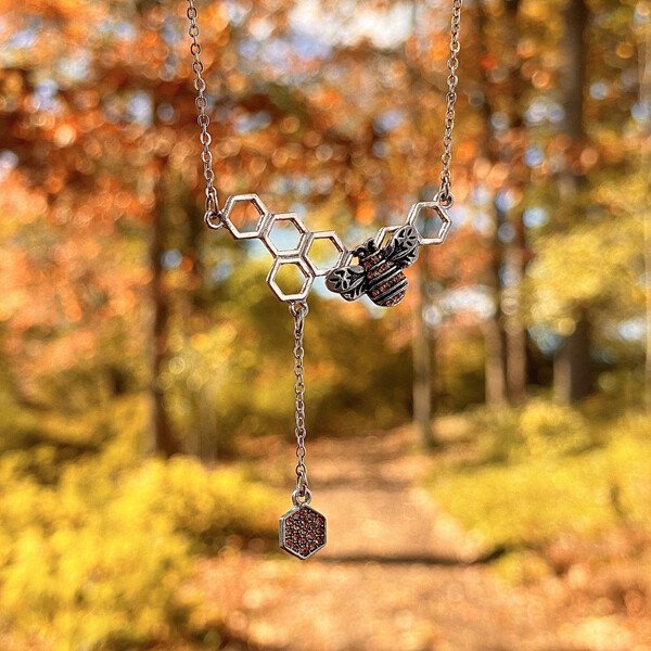 Bee Honeycomb Pendant Necklace