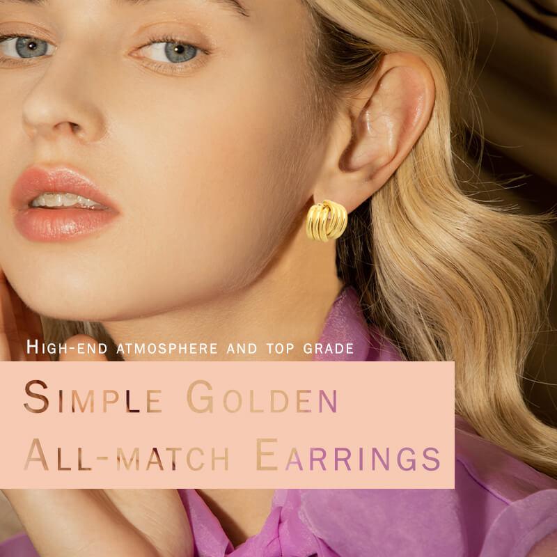 Simple Golden All-match Earrings