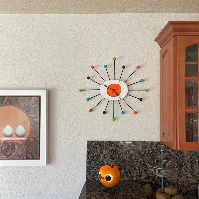 Century Modern Atomic Style Wall Art Clock