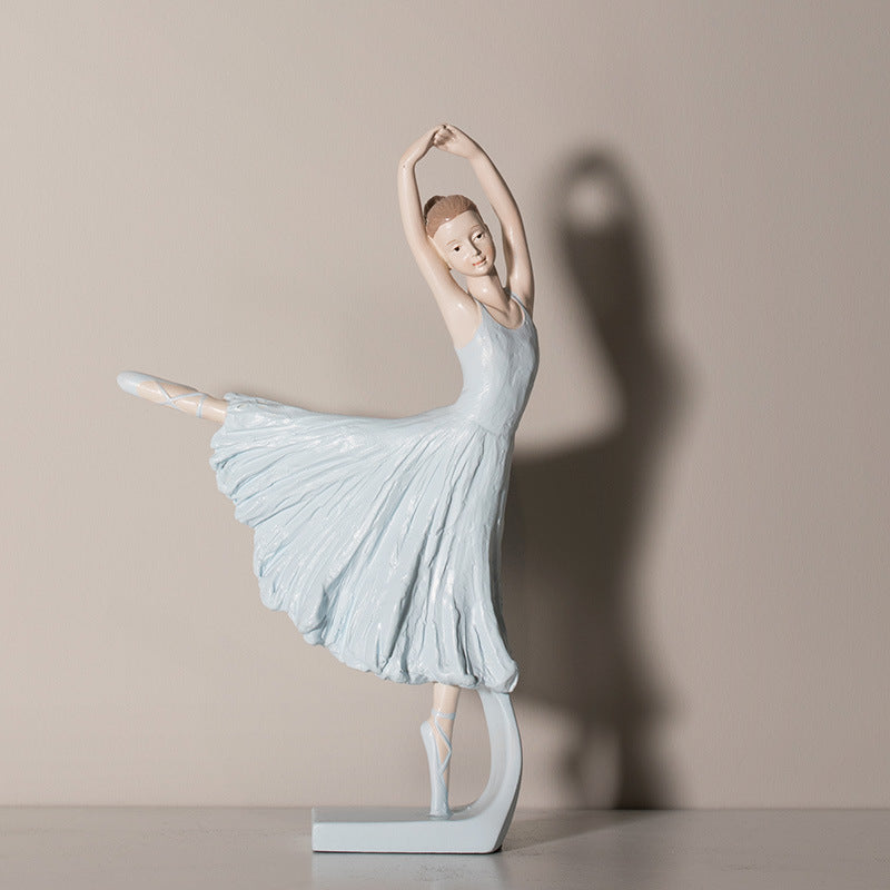 Resin Elegant Figurine Ballerina Ballet Dancer Desktop Ornament Statue