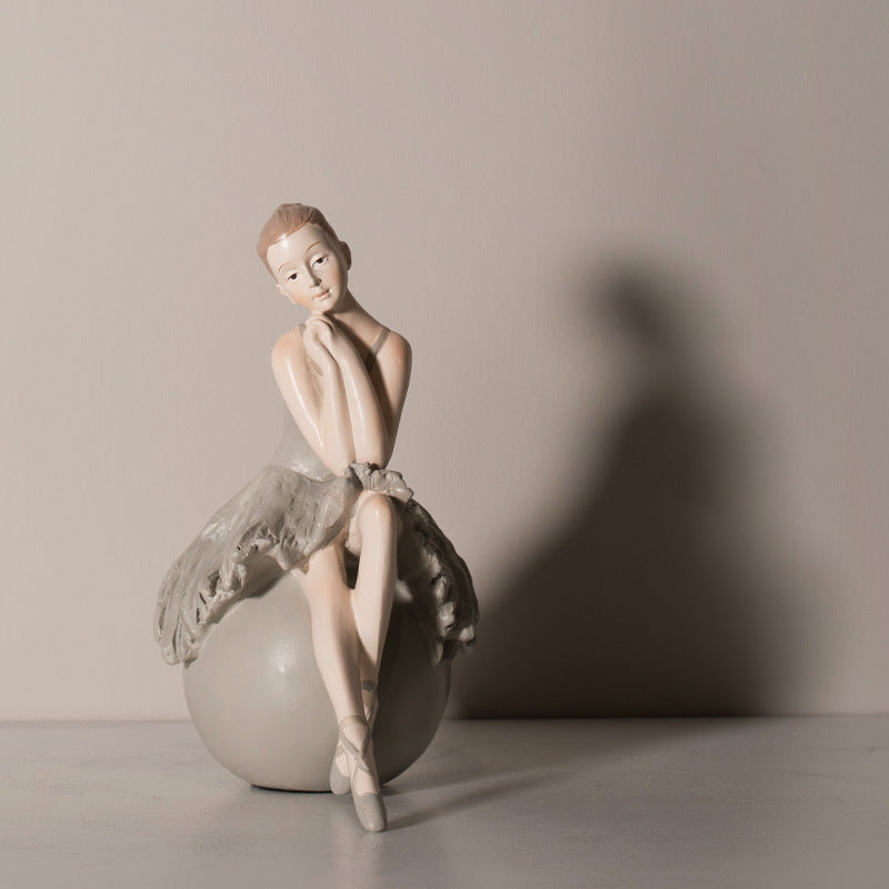 Resin Elegant Figurine Ballerina Ballet Dancer Desktop Ornament Statue