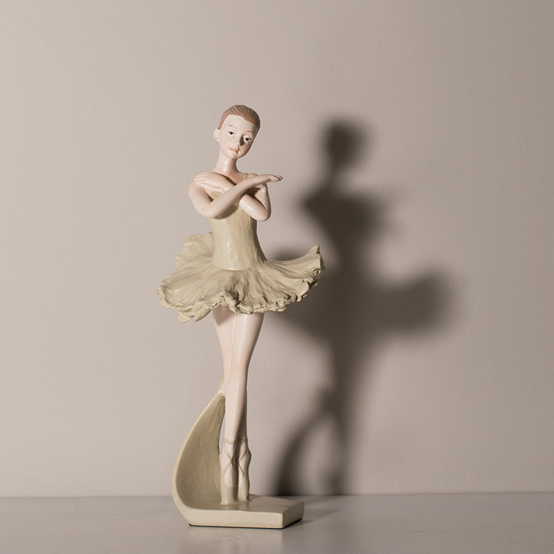 Resin Elegant Figurine Ballerina Ballet Dancer Desktop Ornament Statue