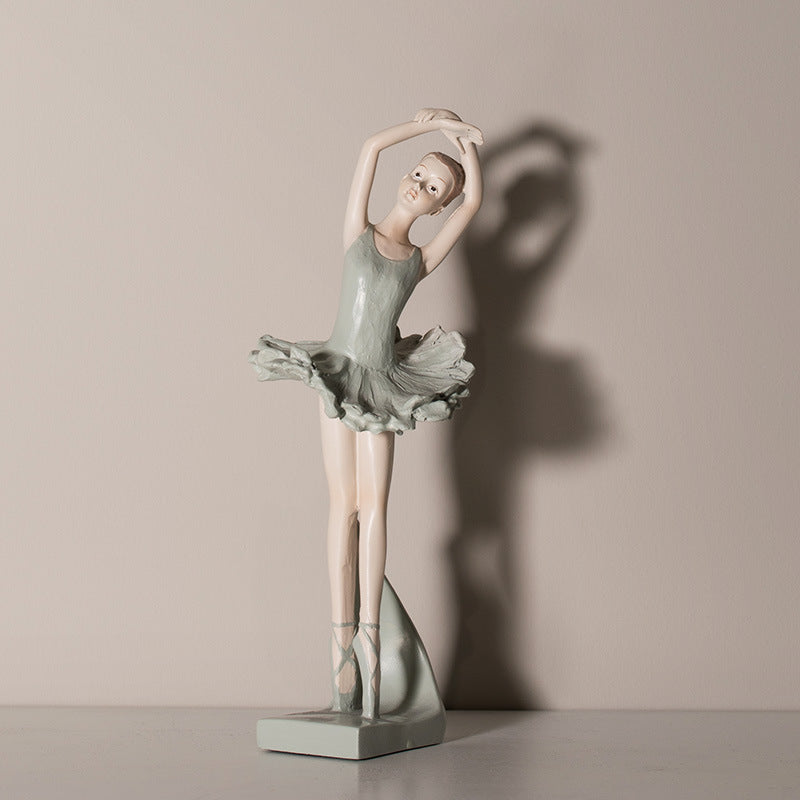 Resin Elegant Figurine Ballerina Ballet Dancer Desktop Ornament Statue