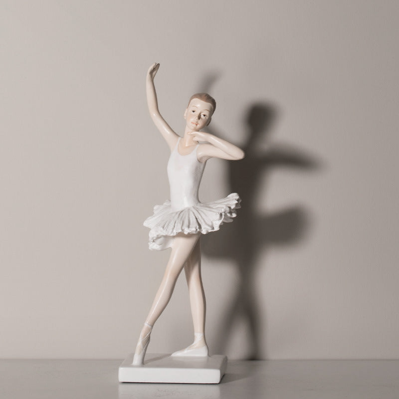 Resin Elegant Figurine Ballerina Ballet Dancer Desktop Ornament Statue