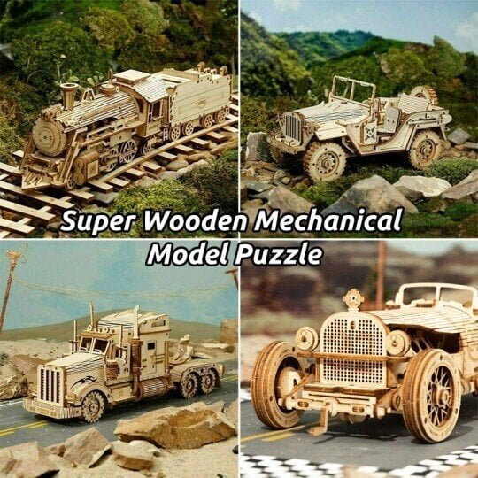 Hot Sale 48% OFF - Super Wooden Mechanical Model Puzzle Set