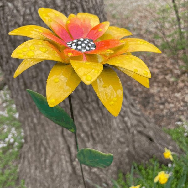 Metal Flowers Garden Stakes