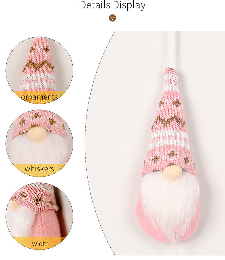 3 Pieces White Christmas Gnomes Ornaments Christmas Hanging Gnomes Handmade Plush for Holiday Decor