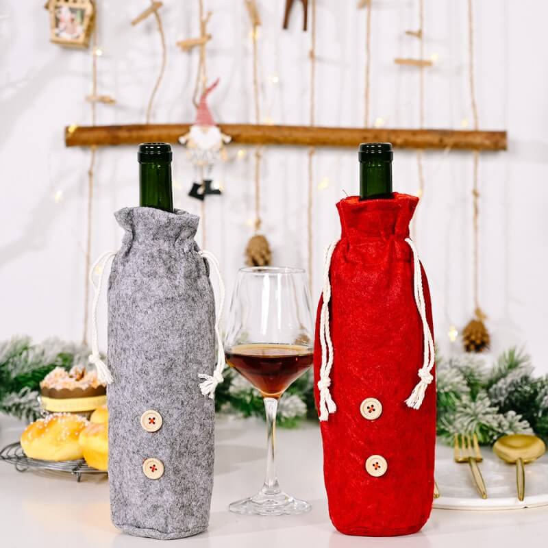 Christmas Faceless Doll Wine Bottle Covers Bags for Christmas Party Decorations Festival Dinner Party Table